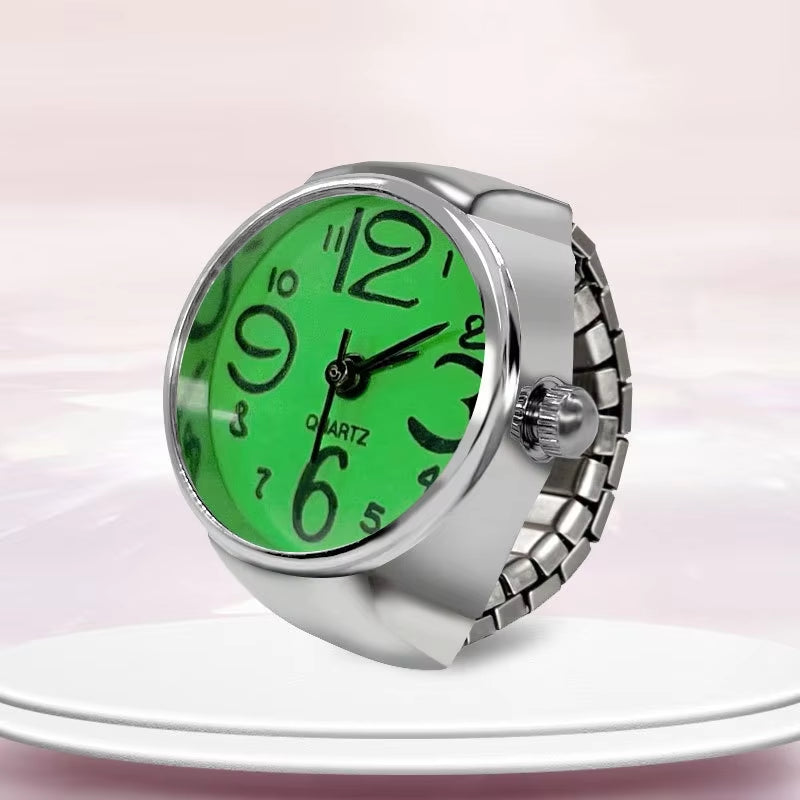 New Ring Watch Hot Selling Creative Circular Dial Alloy Shell Finger Couple Men and Women