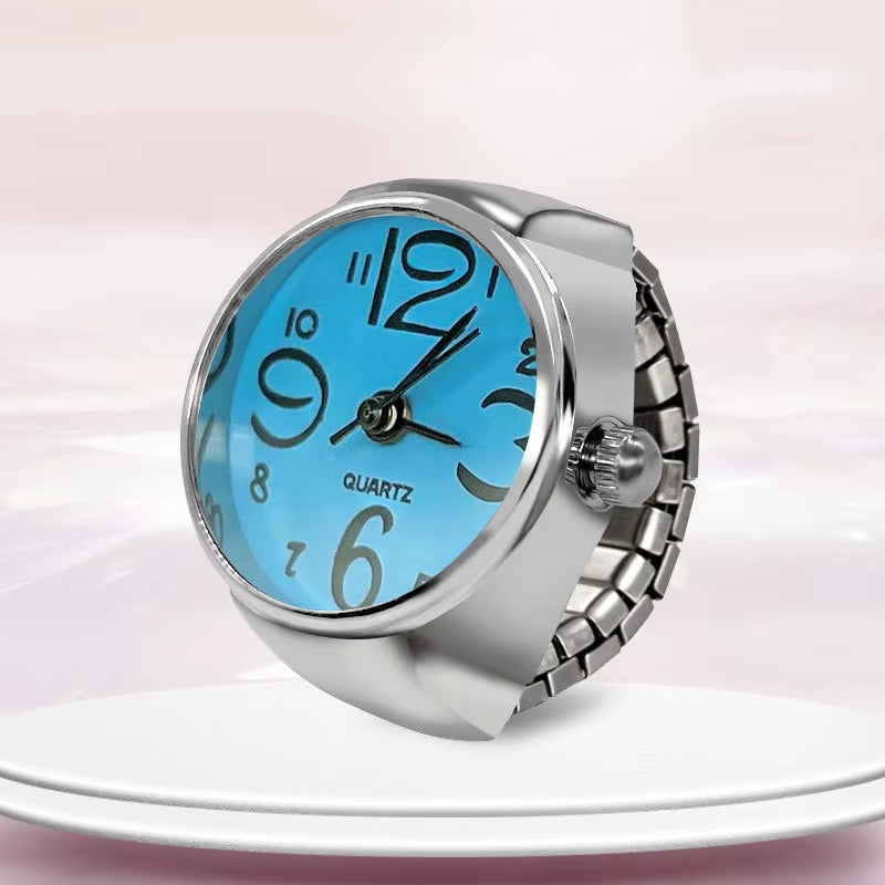 New Ring Watch Hot Selling Creative Circular Dial Alloy Shell Finger Couple Men and Women