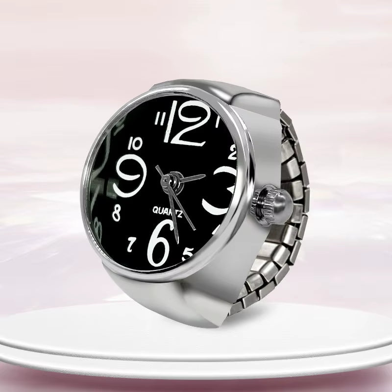 New Ring Watch Hot Selling Creative Circular Dial Alloy Shell Finger Couple Men and Women