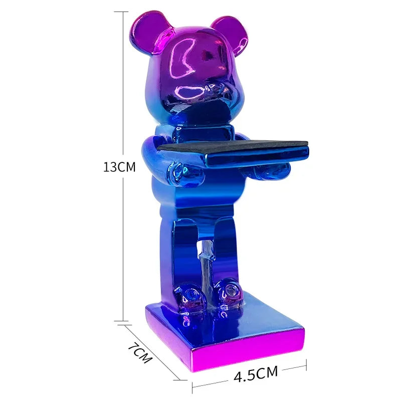 Trendy Watch Display Stand, Electroplating Cartoon Bear, Animal Resin Ornaments, Jewelry Storage Rack, Celebration Gifts.