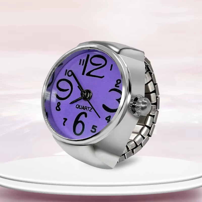 New Ring Watch Hot Selling Creative Circular Dial Alloy Shell Finger Couple Men and Women