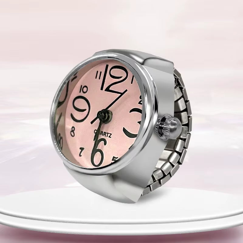 New Ring Watch Hot Selling Creative Circular Dial Alloy Shell Finger Couple Men and Women