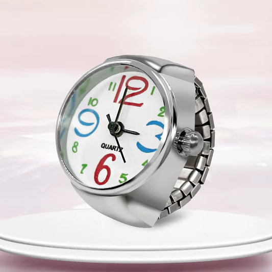 New Ring Watch Hot Selling Creative Circular Dial Alloy Shell Finger Couple Men and Women