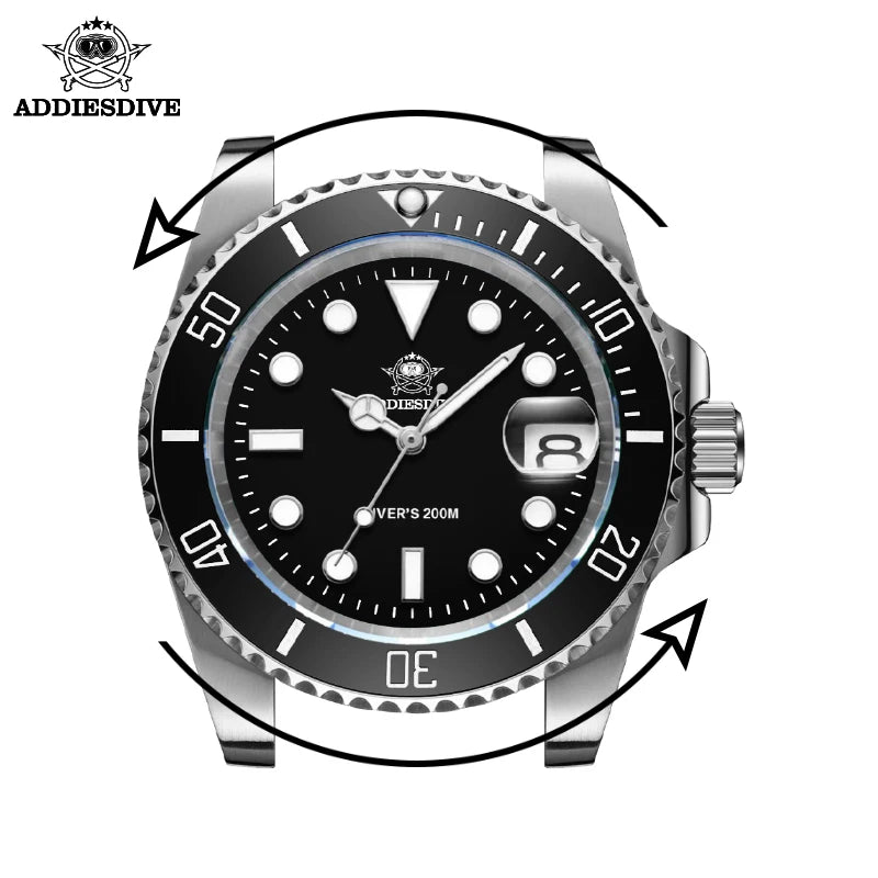 Fashion Watch Stainless Steel Diver Watch 200M C3 Super Luminous Sport Luxury Watch Reloj Hombre Quartz Men Watch