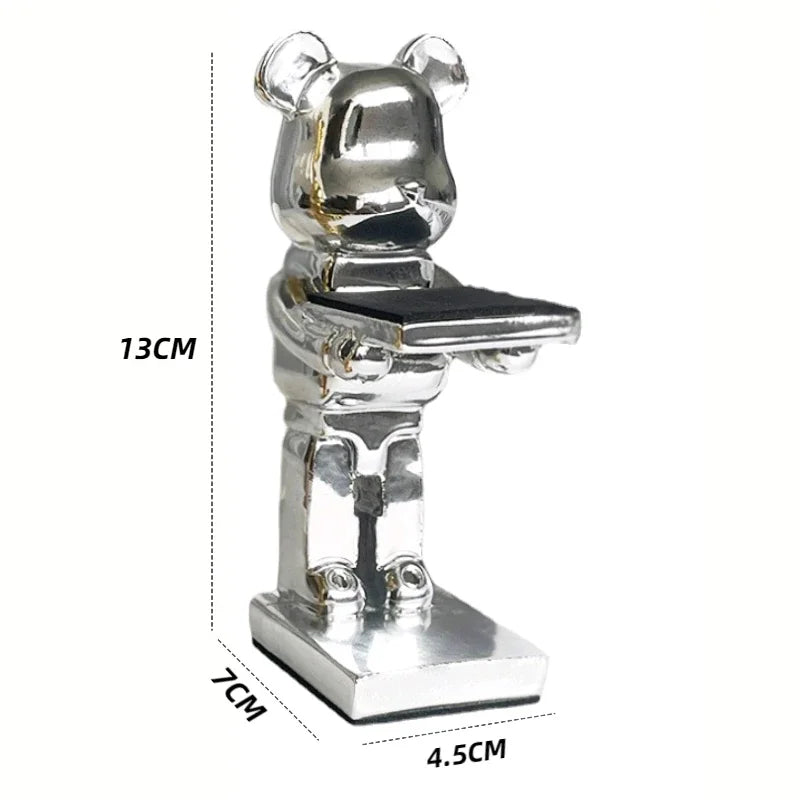 Trendy Watch Display Stand, Electroplating Cartoon Bear, Animal Resin Ornaments, Jewelry Storage Rack, Celebration Gifts.