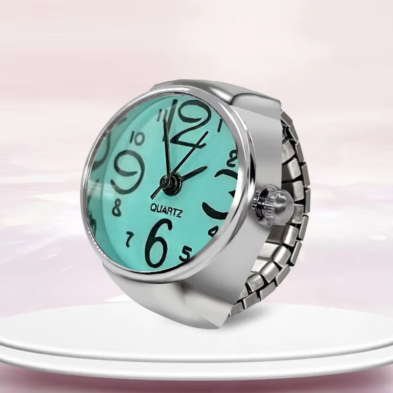 New Ring Watch Hot Selling Creative Circular Dial Alloy Shell Finger Couple Men and Women